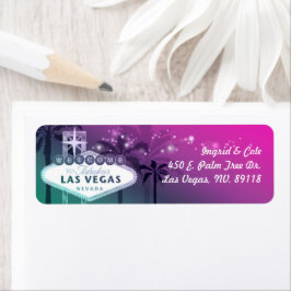 Chic Shock rosa Las Vegas Bröllop Adress Returadress Etikett