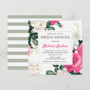 Chic Shock rosa Möhippa Watercolor Peony Ro Inbjudningar
