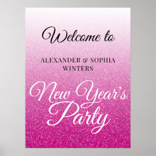 Chic Shock rosa Nya året Party Välkommen Poster