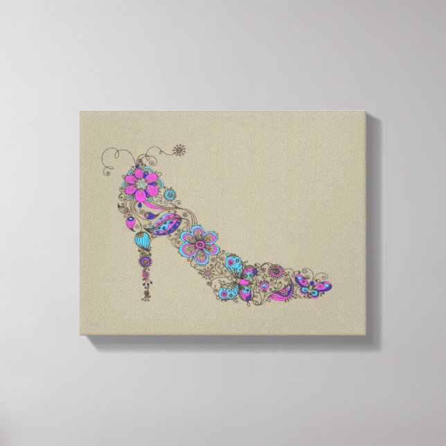 Chic Shoe - arbetsyta med omformad arbetsyta Canvastryck (Framsida)