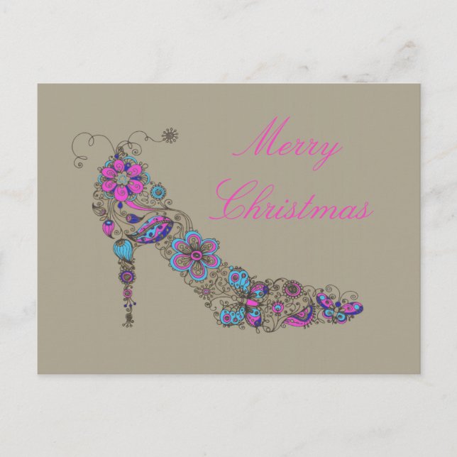 Chic Shoe jul -vykort/OSA/inbjudningar Vykort (Framsida)