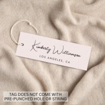 Chic signaturskript Rosa hängande etikett