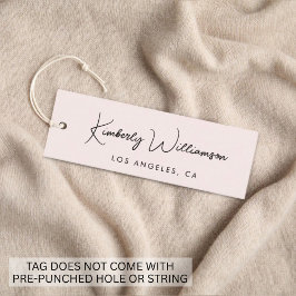 Chic signaturskript Rosa hängande etikett Mini Visitkort