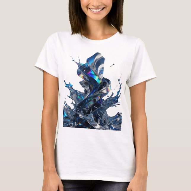 Chic Silver ABSTRAKT KONST Grafisk T-shirt (Framsida)