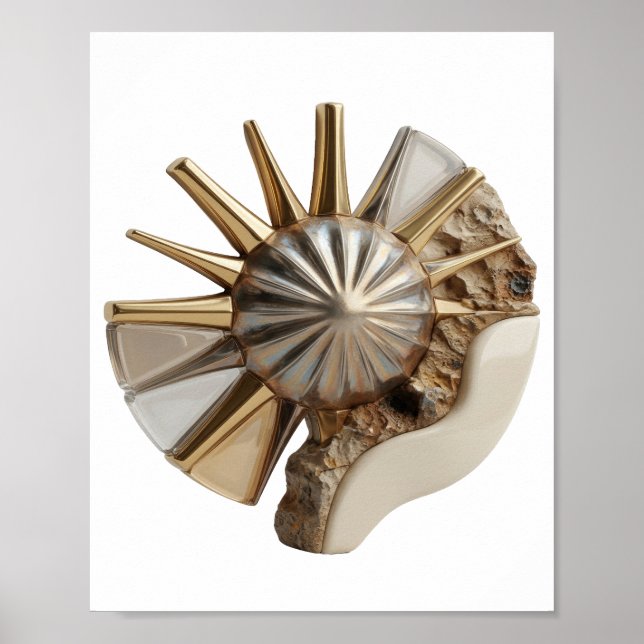 Chic Silver ABSTRAKT KONST Konsttryck Poster (Framsidan)