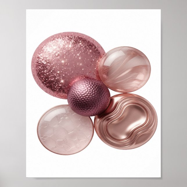 Chic Silver ABSTRAKT KONST Konsttryck Poster (Framsidan)