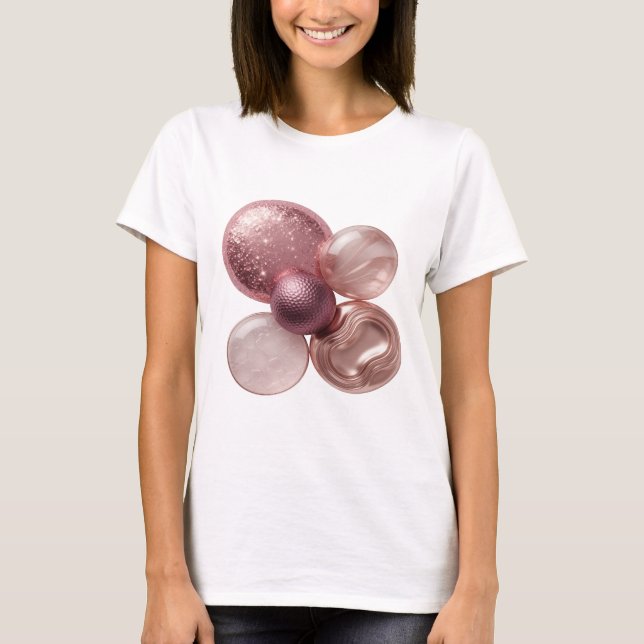 Chic Silver ABSTRAKT KONST Konsttryck T Shirt (Framsida)