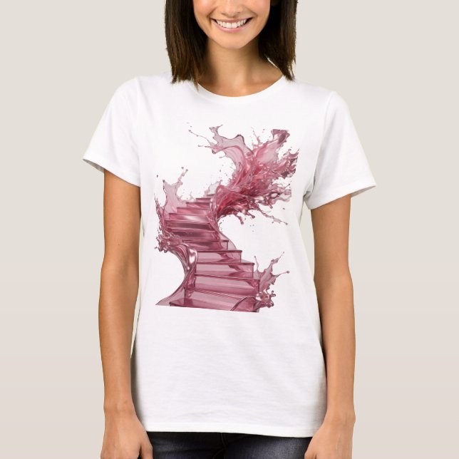 Chic Silver ABSTRAKT KONST Statement T-shirt (Framsida)