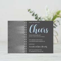 Chic Silver Art Deco - inbjudan för nya år