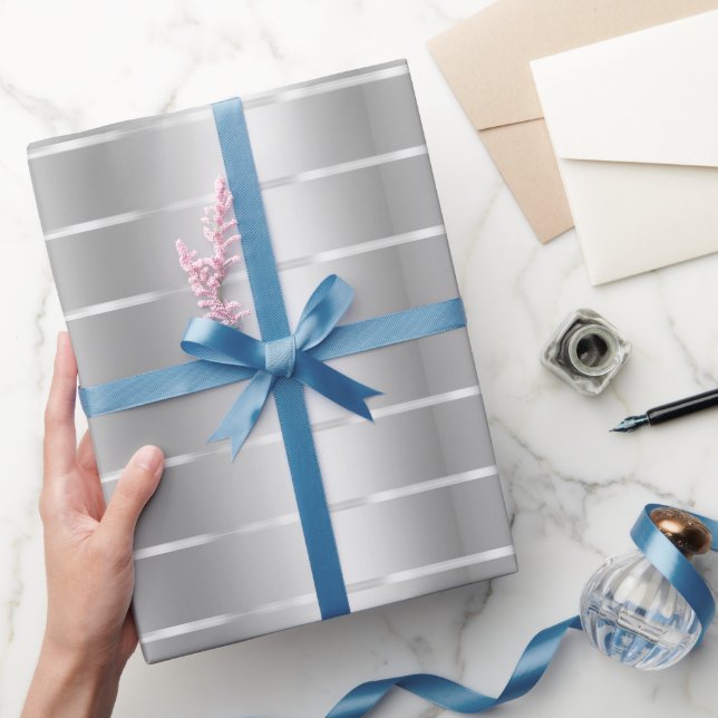 Chic silver band Bröllopsdusch Presentpapper (Gifting)