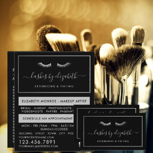 Chic Silver Foil Lash Beauty Makeup Artist Reklamblad