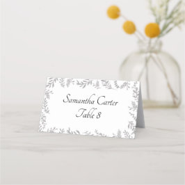 Chic Silver Foil Löv Reception Place Card Placeringskort