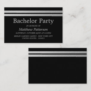 Chic Silver Foil Rand Bachelor Party Biljett