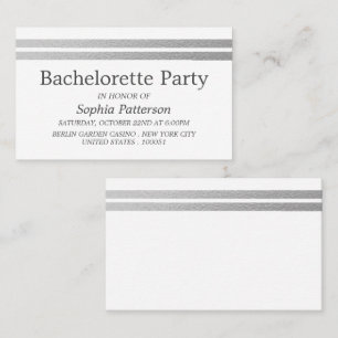 Chic Silver Foil Rand Bachelorette Party Biljett