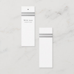Chic Silver Foil Rand Märkre för vit gift Mini Visitkort