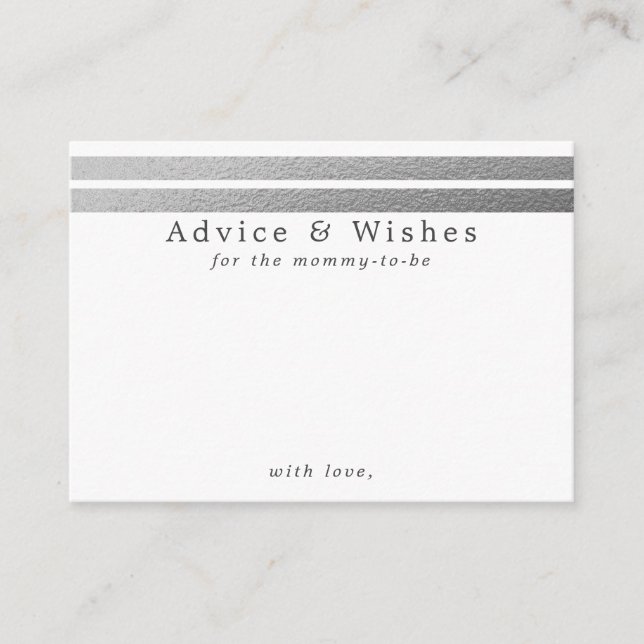 Chic Silver Foil Rand | Vita rådgivningskort Tilläggskort (Framsida)