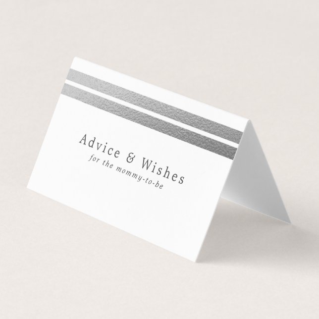 Chic Silver Foil Rand | Vita rådgivningskort Visitkort (Framsida)