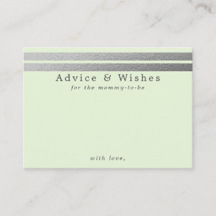 Chic Silver Foil Stripes   Mintgröna rådkort Tilläggskort