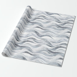 Chic Silver Glam Abstrakt Birthday Presentpapper