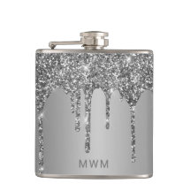 Chic Silver Glitter Drives Gnistra Monogram 6 oz