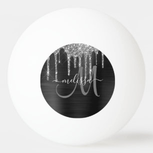 Chic Silver Glitter Drivrutiner för borstad metal Pingisboll