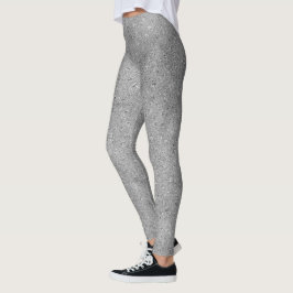 Chic Silver Glitter Foil Gnistra Leggings
