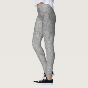 Chic Silver Glitter Foil Gnistra Leggings