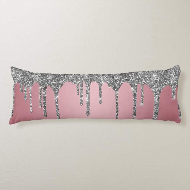 Chic Silver Glitter Gnistra Drivrutiner vid Ro Gul Kroppskudde (Framsidan)