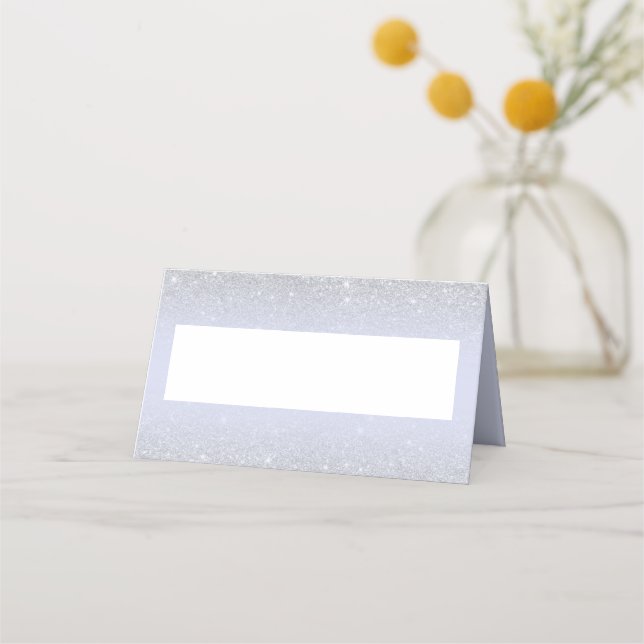 Chic silver glitter, manuslavender Bat mitzvah Placeringskort (Framsida)