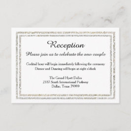 Chic Silver Glitter-trim-Reception Invision Inbjudningar