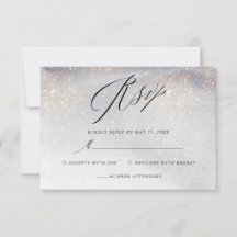 Chic Silver Guld Gnistra Watercolor Luxury Bröllop