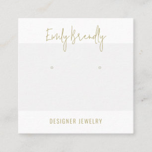 Chic Silver Juvelry Earring Visning Affärskort Fyrkantigt Visitkort