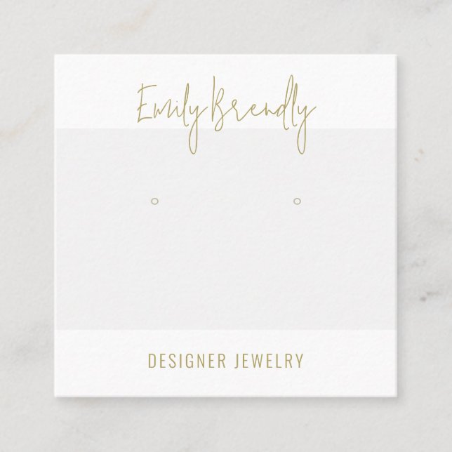 Chic Silver Juvelry Earring Visning Affärskort Fyrkantigt Visitkort (Framsida)
