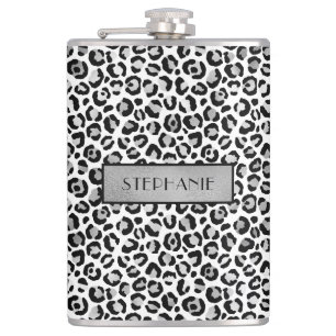 Chic silver leopardtryck personlig fickplunta