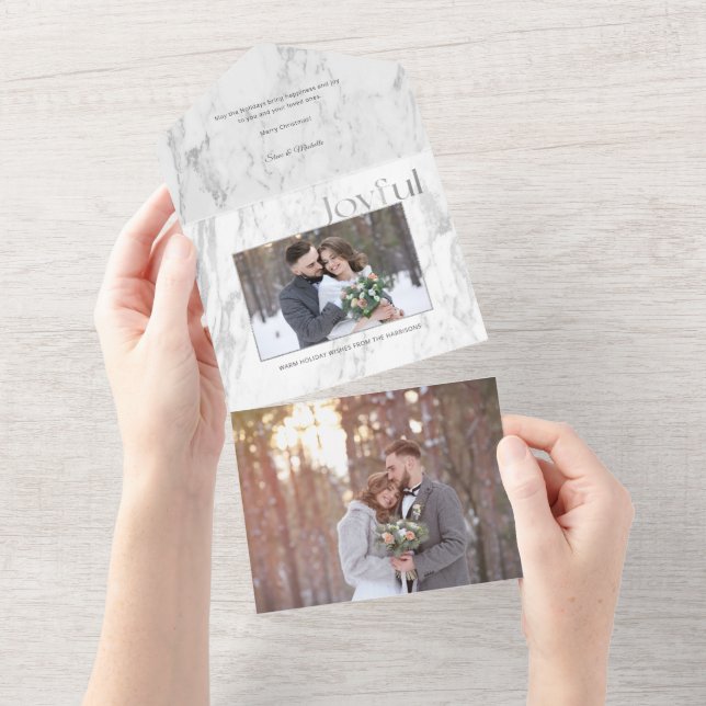 Chic Silver Marble Glatt Typography Photo (Tearaway)