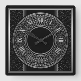 Chic Silver Medallion 2 Fyrkantig Klocka