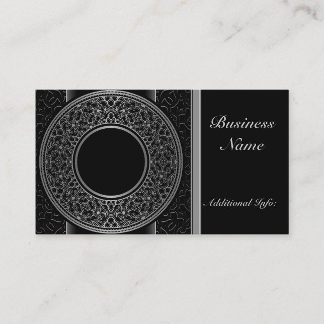Chic Silver Medallion-Affärskortet Visitkort (Framsida)