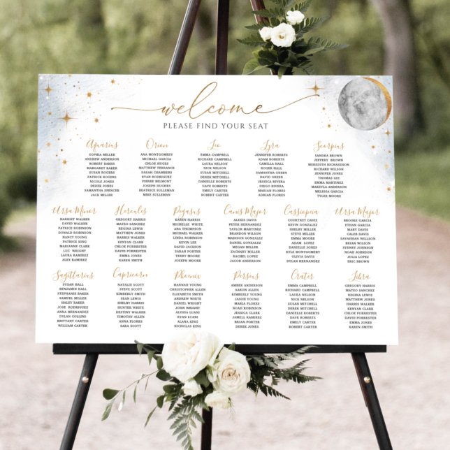 Chic Silver och Guld Celestial Seittsskylt Poster (Skapare uppladdad)