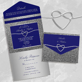 Chic Silver och Royal Blue Bröllop