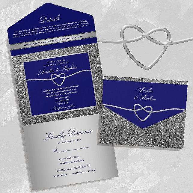Chic Silver och Royal Blue Bröllop (Skapare uppladdad)