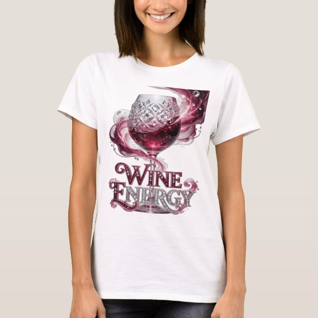 Chic Silver VIN ENERGI 3D Text Konst T Shirt (Framsida)
