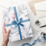 Chic Silver Vita Blommigten Bröllop Presentpapper<br><div class="desc">Chic Silver White Blommigt bröllop möhippa</div>