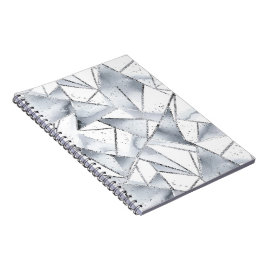 Chic Silver White Triangles jul Anteckningsbok