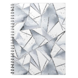 Chic Silver White Triangles jul Anteckningsbok
