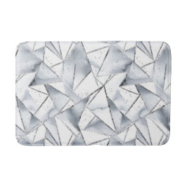 Chic Silver White Triangles jul Badrumsmatta