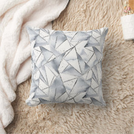 Chic Silver White Triangles jul Kudde
