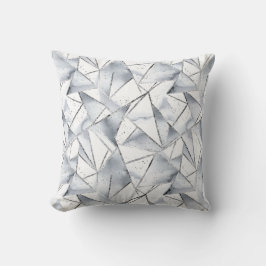 Chic Silver White Triangles jul Kudde