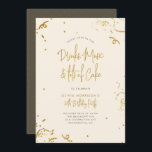 Chic Simple Guld Glitter Confetti 30års födelsedag Inbjudningar<br><div class="desc">Chic Enkel inbjudan till Guld Glitter Konfetti 30års födelsedag. Med faux guld glitter konetti runt kant med "Drinks,  Music och massor av kummel" i en handskriven manustypografi i chic. Perfekt för alla födelsedagsfester för milstolpe!</div>