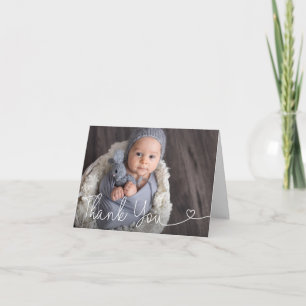 Chic Simple Heart manus Baby Boy dopsfest Tack Kort