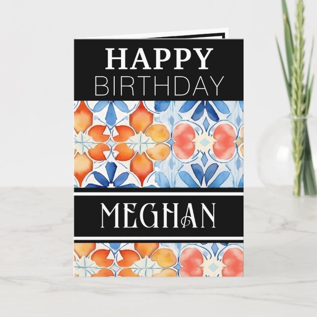 Chic Simple Summer Glad Födelsedag Kort (Framsida)